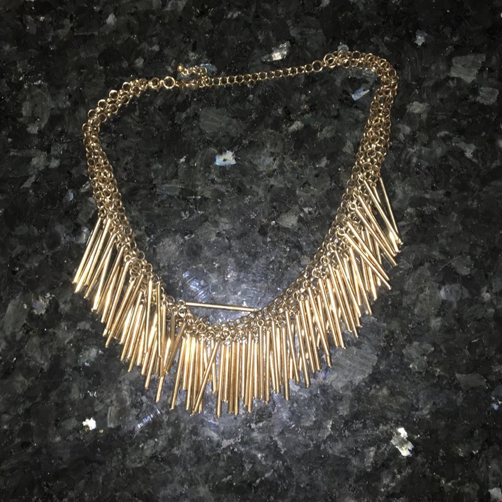 Gold color wind chime necklace